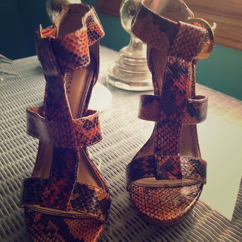 Faux python heels